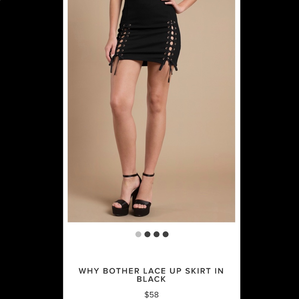 Tobi Why Bother Lace Up Thigh Skirt